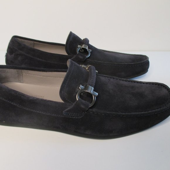 Salvatore Ferragamo Other - Ferragamo Mens Dark Blue Suede Loafer/Driving Shoes 7 1/2 D New with Box